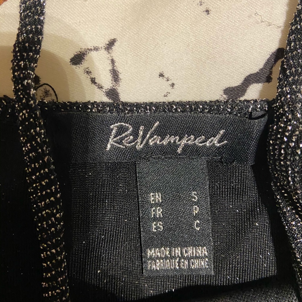 Black sparkly tank top bodysuit